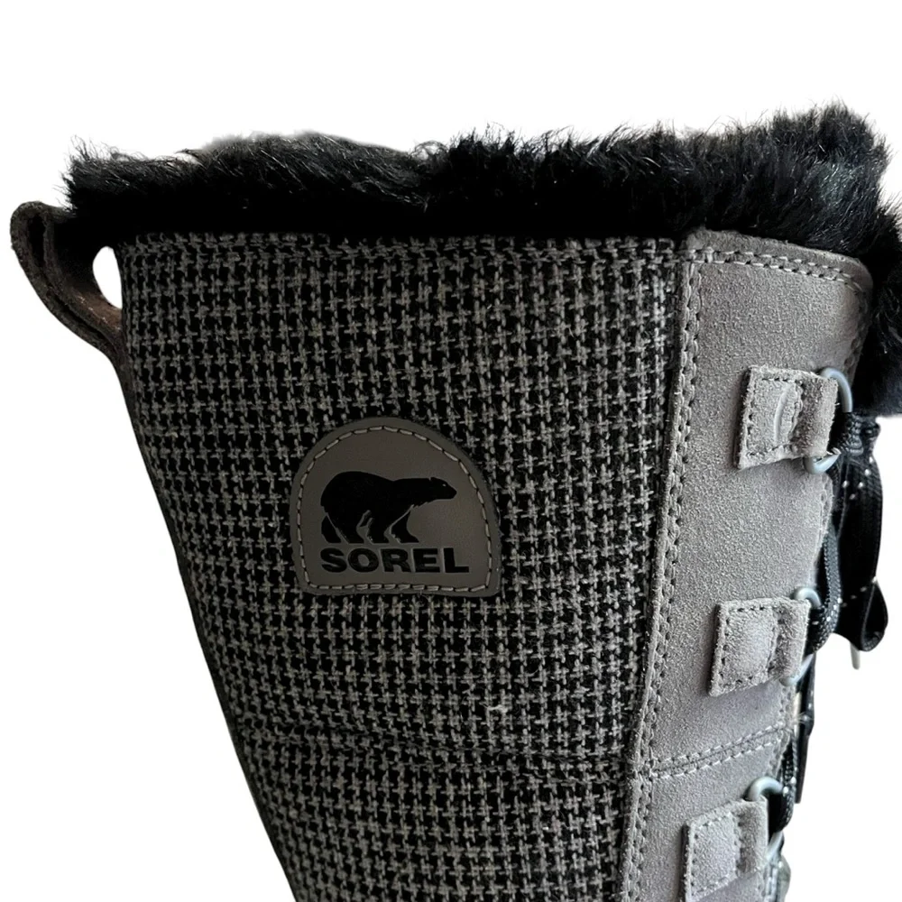 Sorel Tivoli II High Houndstooth Waterproof Winter Snow Boots Size 8‎ Black Gray